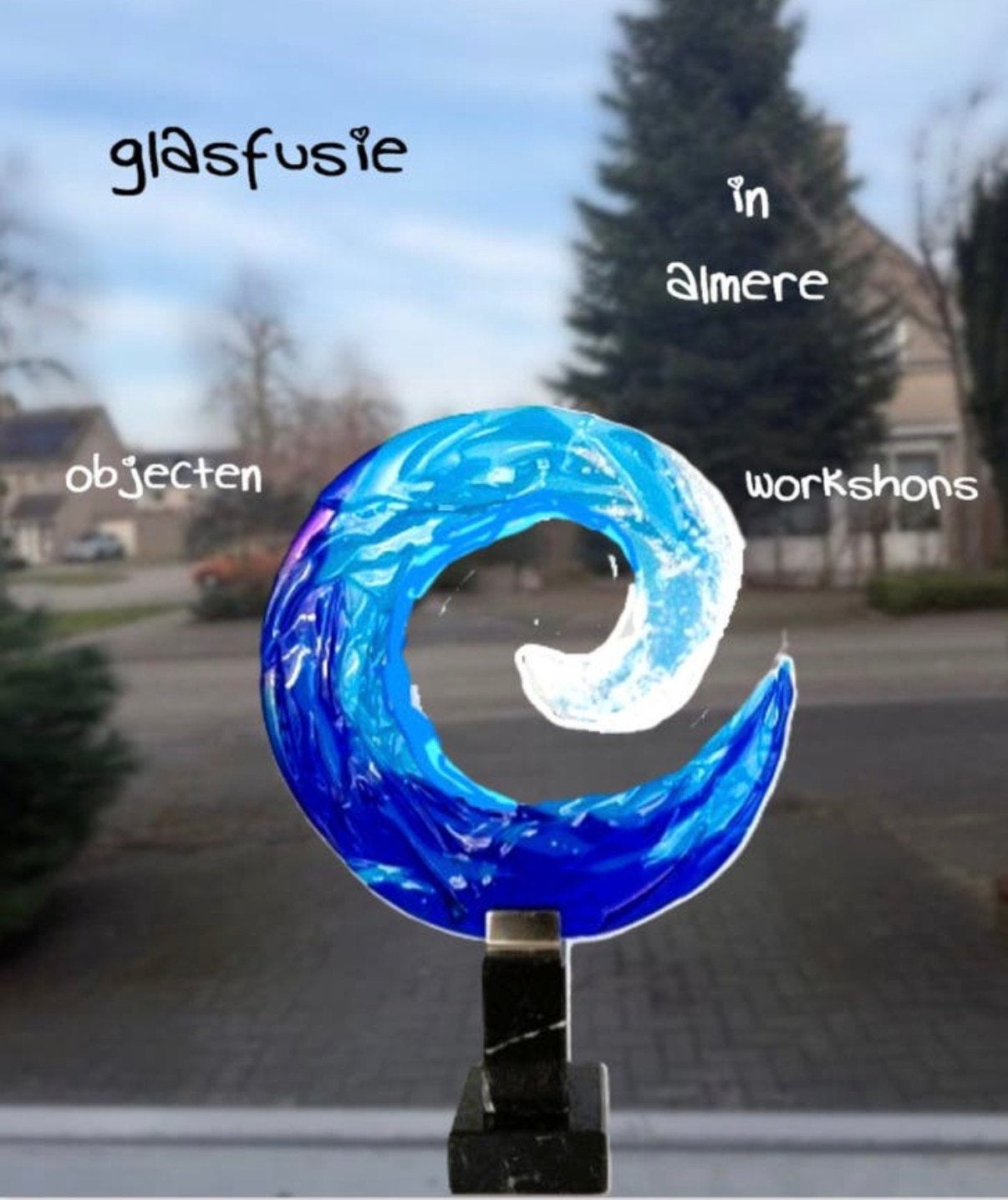 Glasfusie, glaskunst, glas, gesmolten glas, crazy wavy, Antiek en Kunst, Kunst | Overige Kunst, Ophalen