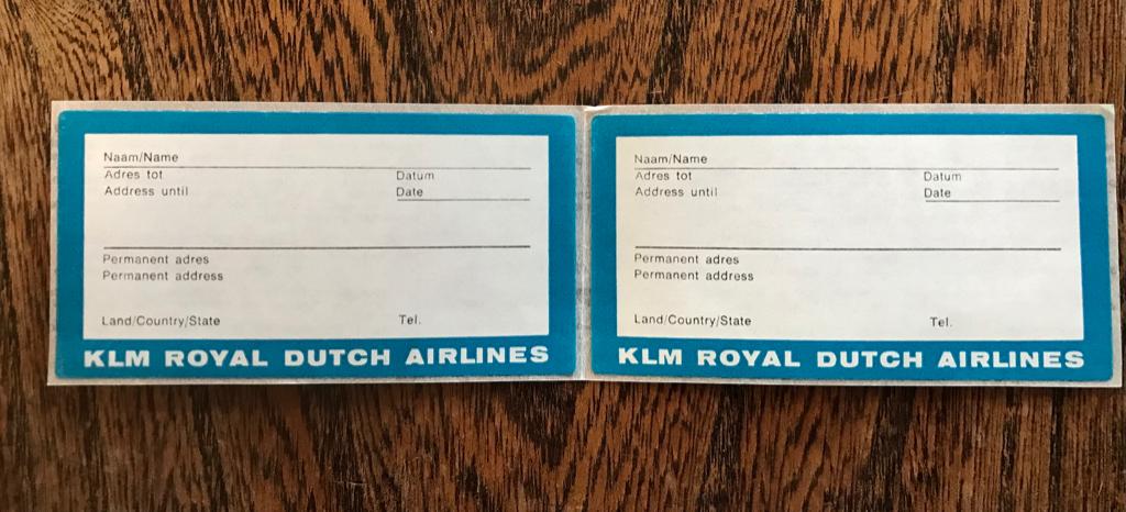 KLM zelfklevende bagage labels - vintage, Ophalen of Verzenden, Nieuw, Overige typen
