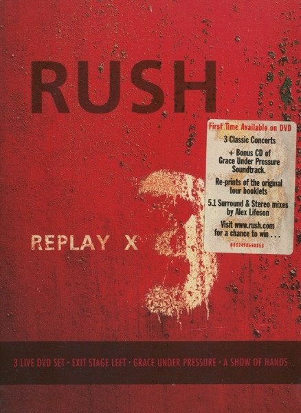 Rush ‎– Replay X 3 Originele 3DVD+CD Box Nieuw Geseald, Alle leeftijden, Ophalen of Verzenden, Nieuw in verpakking, Muziekvideo's