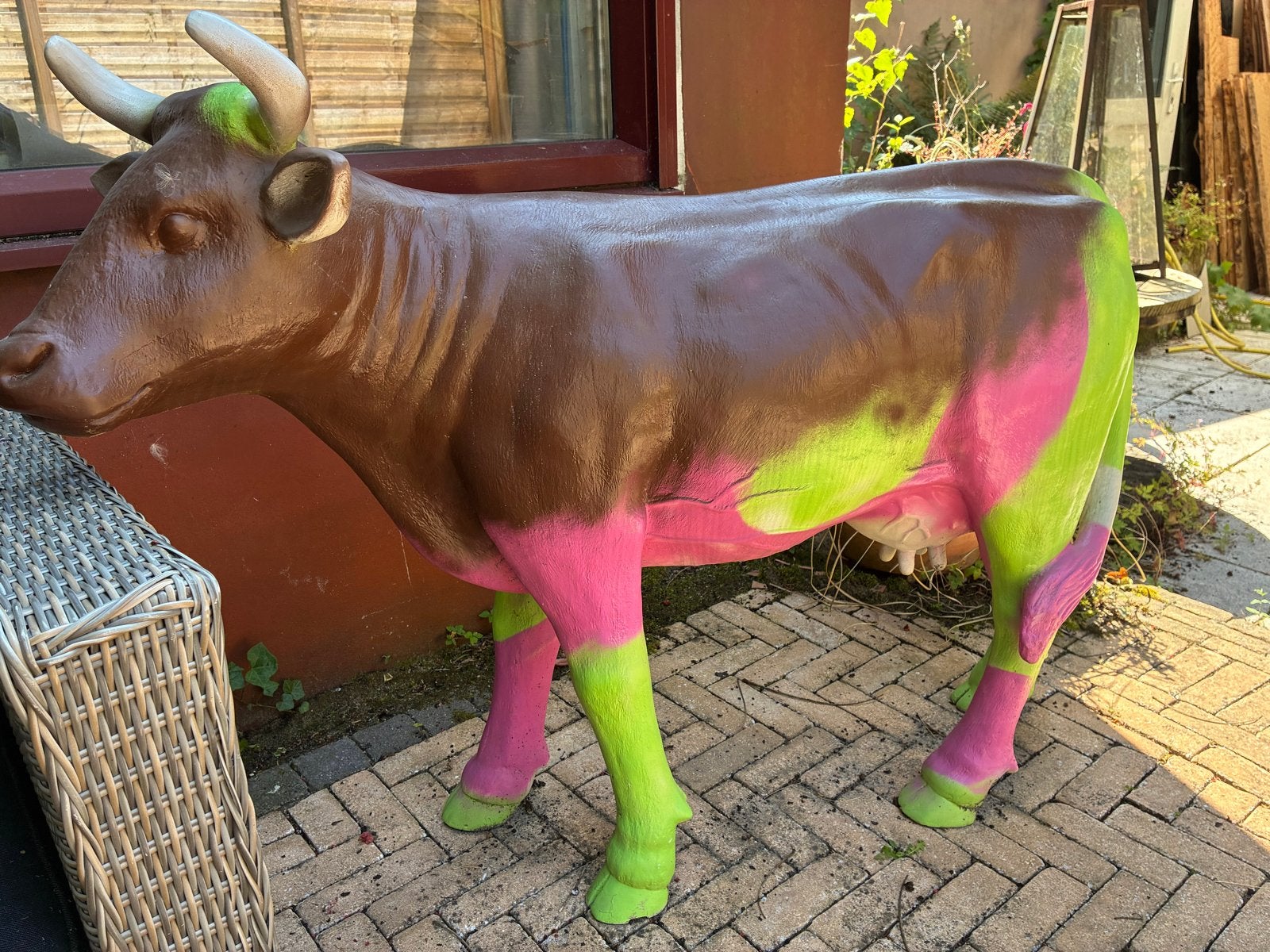 Polyester koe van ca 90 hoog en 130 lang, Ophalen, Gebruikt