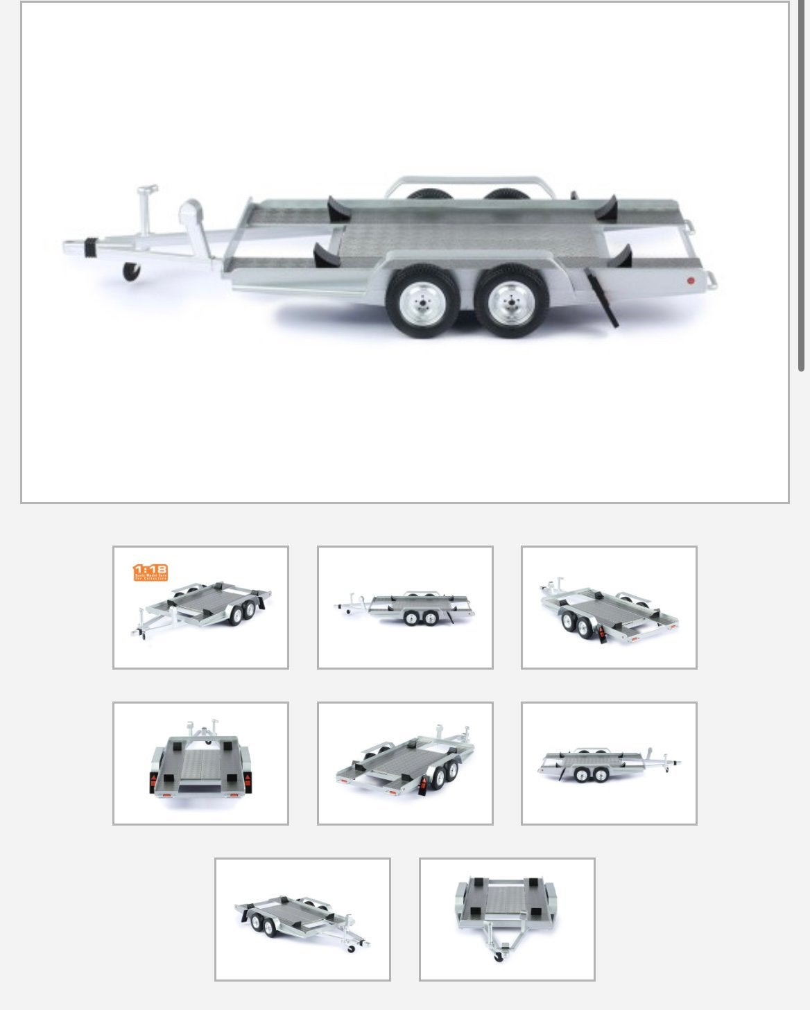 IXO Models Autotrailer Zilver 1:18 - Nieuw in Doos, Hobby en Vrije tijd, Modelauto's | 1:18, Ophalen of Verzenden, Nieuw, Overige typen