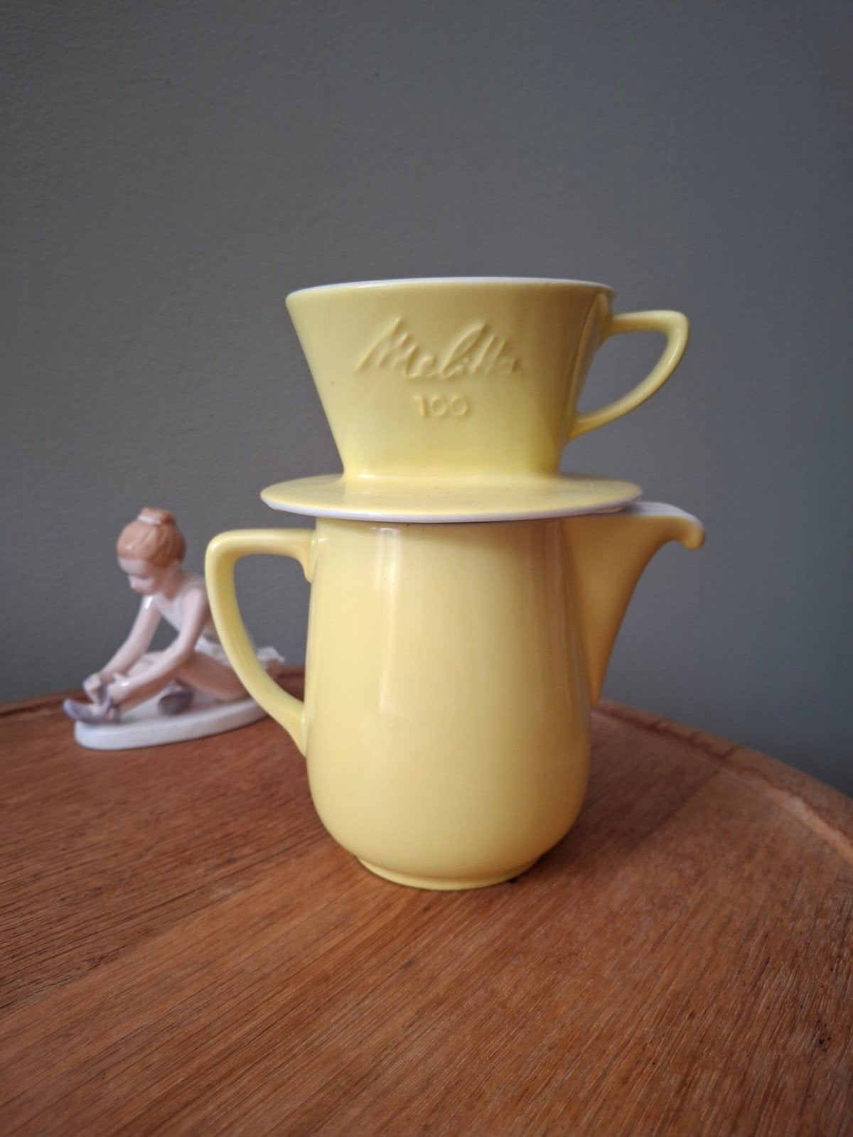 Melitta pastel gele koffiekan met filter 100, Antiek en Kunst, Ophalen of Verzenden