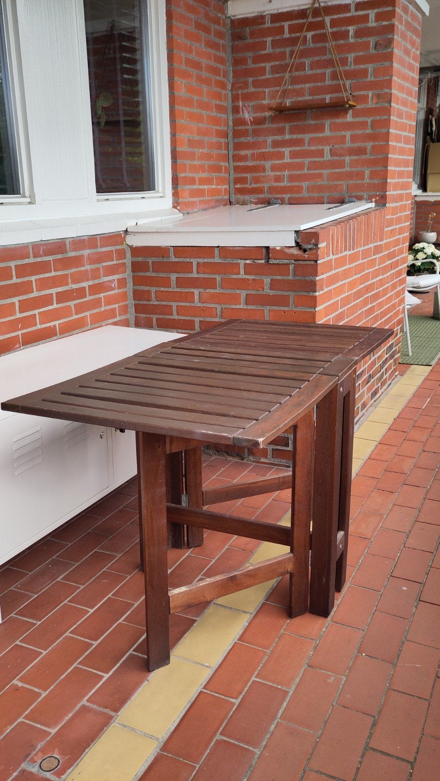 Tuintafel of balkontafel hout inklapbaar, Tuin en Terras, Ophalen, Gebruikt, Rechthoekig, Hout
