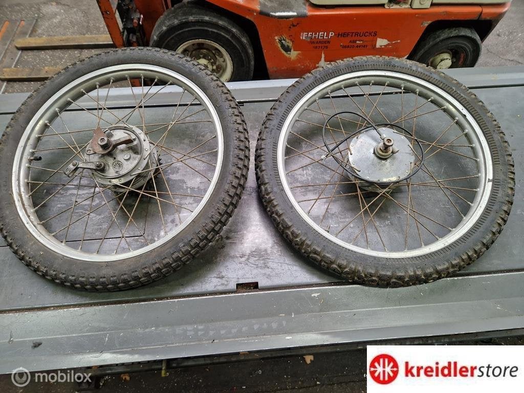 Kreidler Wielen set Eitank 19 inch met Aluminium Weimann, Fietsen en Brommers, Gebruikt, Kreidler, Ophalen of Verzenden, Kreidler