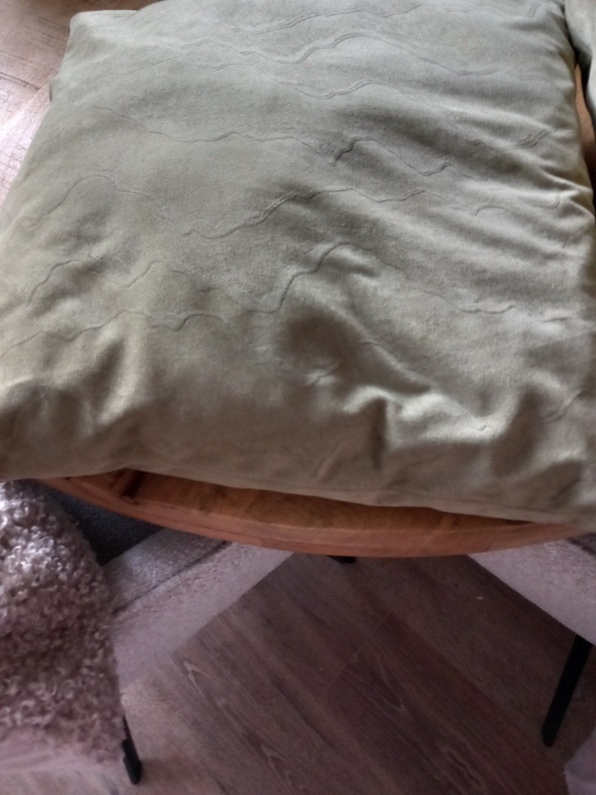 groene kussens met een werkje., Ophalen, Groen