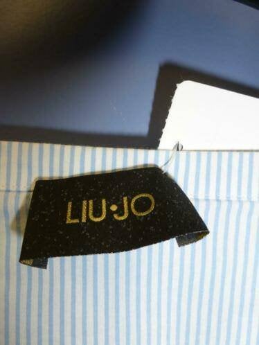 Liu Jo blauw / wit gestreepte blouse broderie 42-44 28158, Maat 38/40 (M), Blauw, Ophalen of Verzenden, Zo goed als nieuw