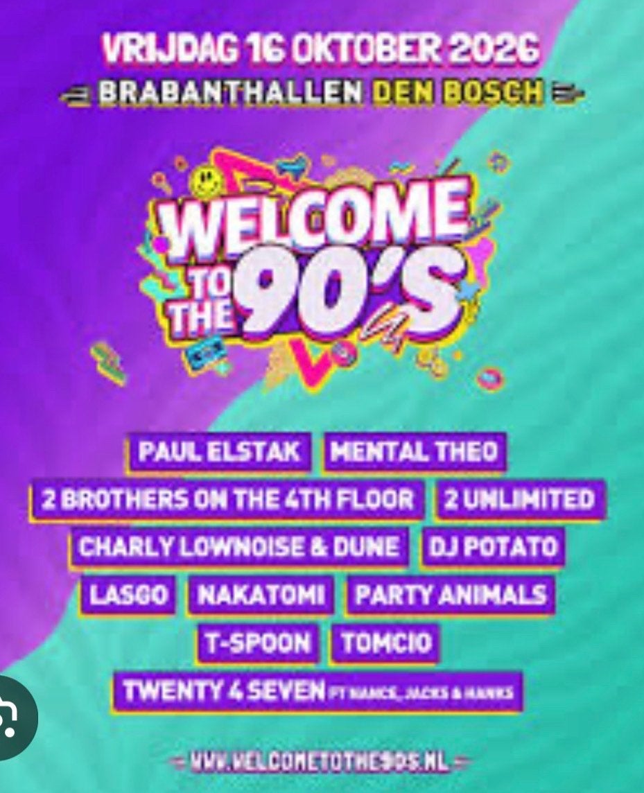 1 ticket Welcome to the 90’s party, Eén persoon, Oktober