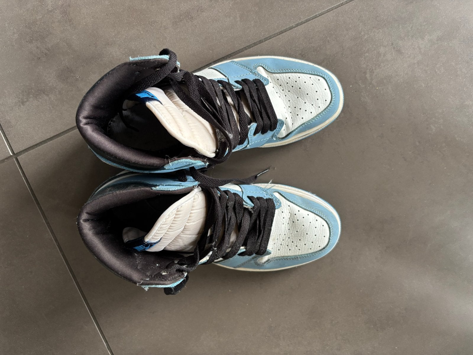 Nike Air Jordan 1 Mid UNC (Maat 40), Ophalen of Verzenden, Gedragen, Blauw, Sneakers of Gympen
