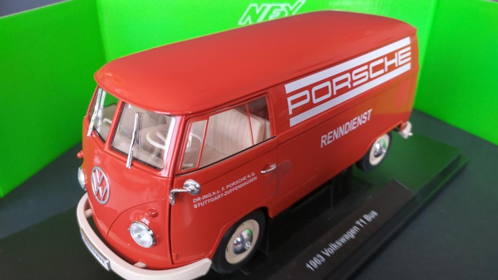 Volkswagen VW T1 Porsche Renndienst 1:18 Welly Nex Pol, Auto, Verzenden, Nieuw, One Midtown 11 Hoi Sing Road Macau