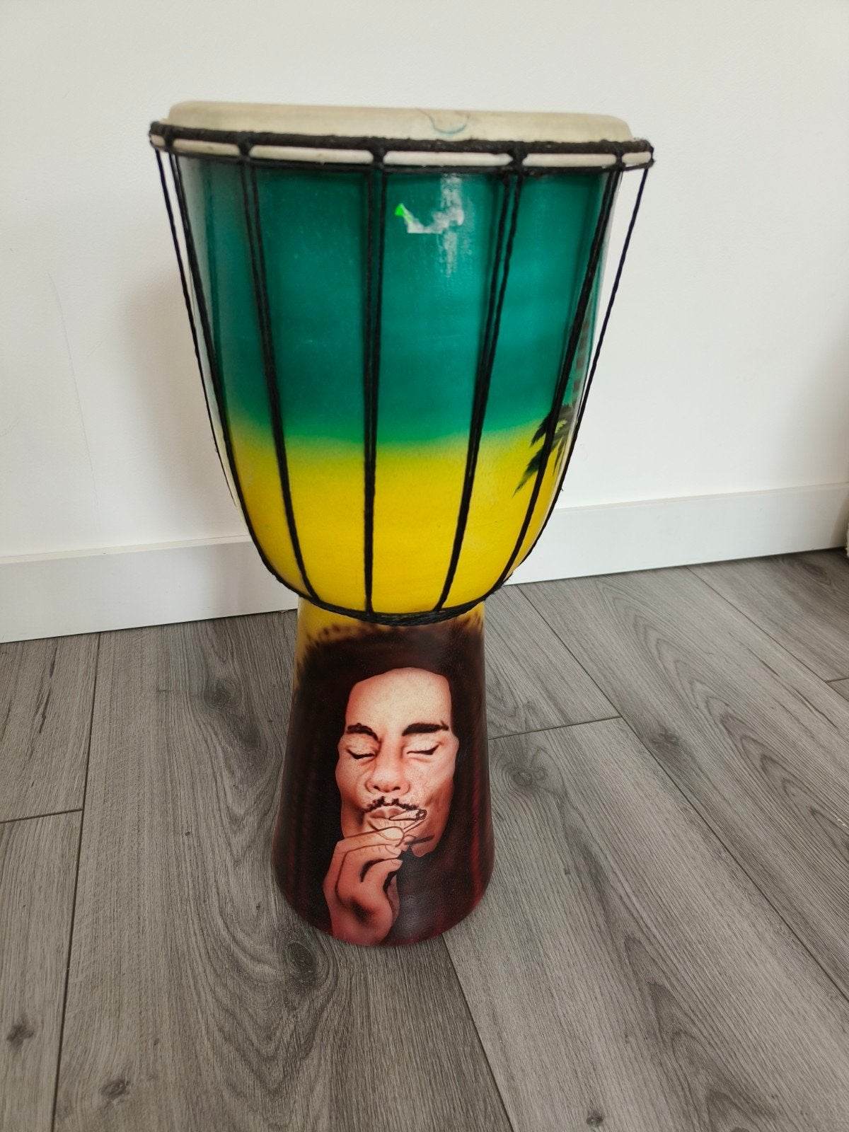 Djembe met Bob Marley geiten huid van jamaica, Ophalen, Gebruikt, Trommel