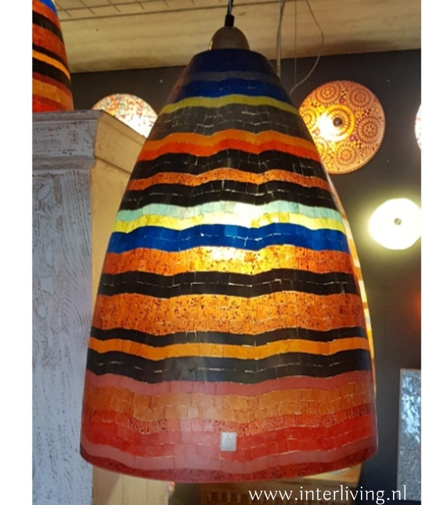 Kayak mozaik design lampen (2 stuks), Huis en Inrichting, Ophalen, Gebruikt, Kunststof, Minder dan 50 cm