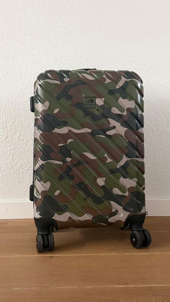 Kleine camouflage koffer, Sieraden, Tassen en Uiterlijk, Koffers, Gebruikt, 50 tot 60 cm, Hard kunststof, 35 tot 45 cm