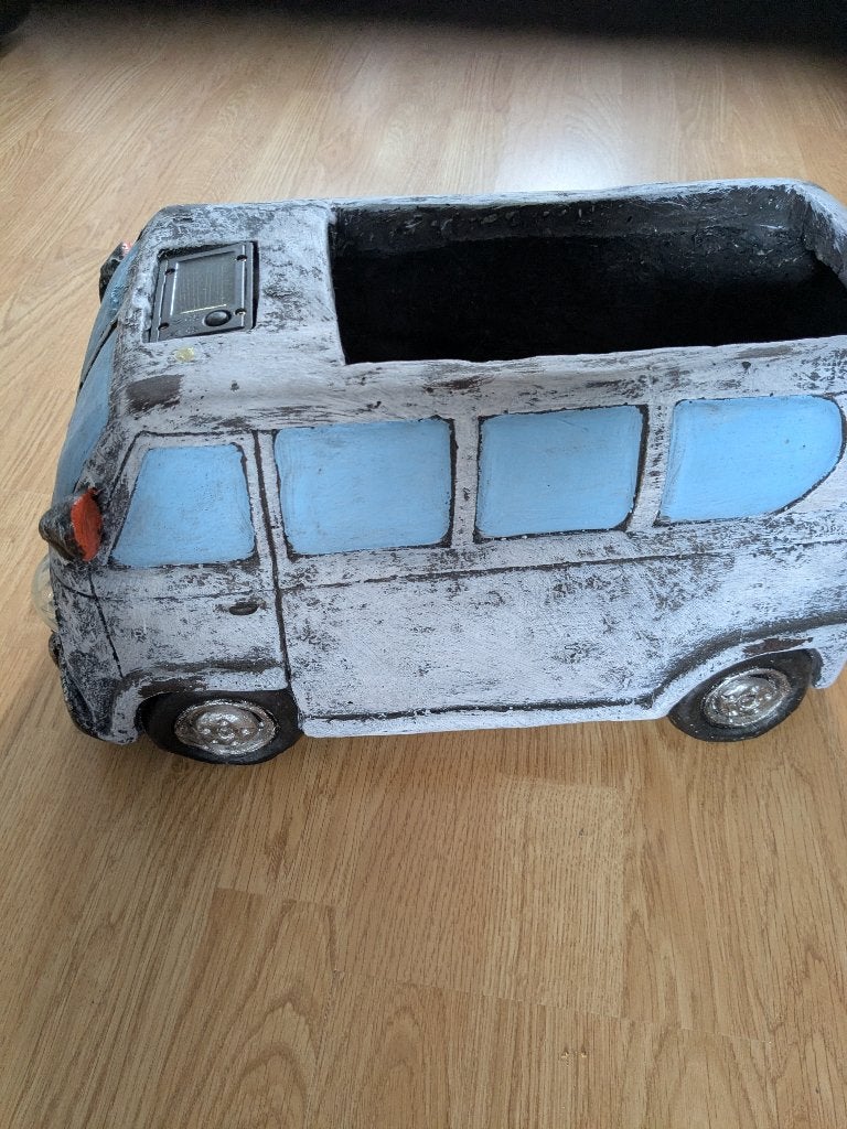 Bloempot VW bus met solar verlichting, Overige materialen, Binnen, Zo goed als nieuw, Minder dan 40 cm