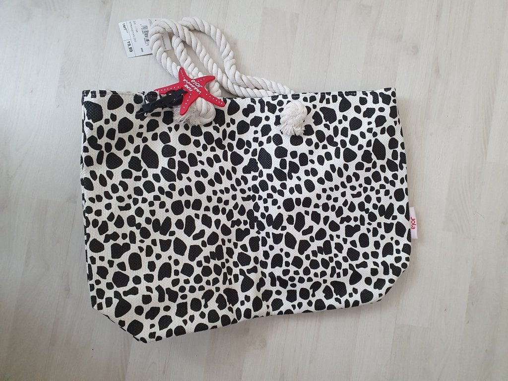 Jola strandtas met dalmatiërprint en touw hengsels, Sieraden, Tassen en Uiterlijk, Tassen | Damestassen, Ophalen of Verzenden