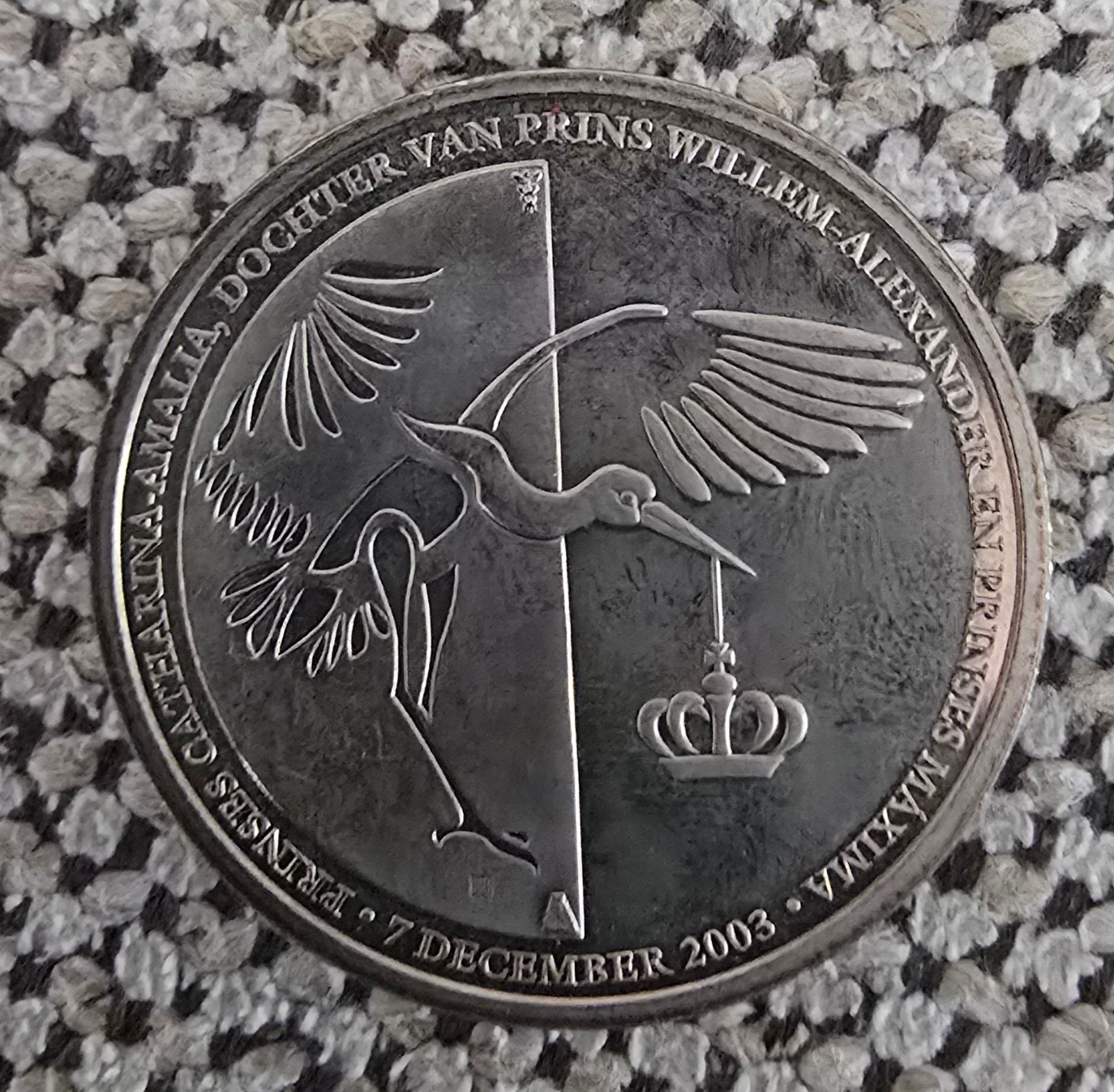 Herdenkingsmunt Prinses Catharina-Amalia 2003, Postzegels en Munten, Ophalen of Verzenden, Zilver, Nederland