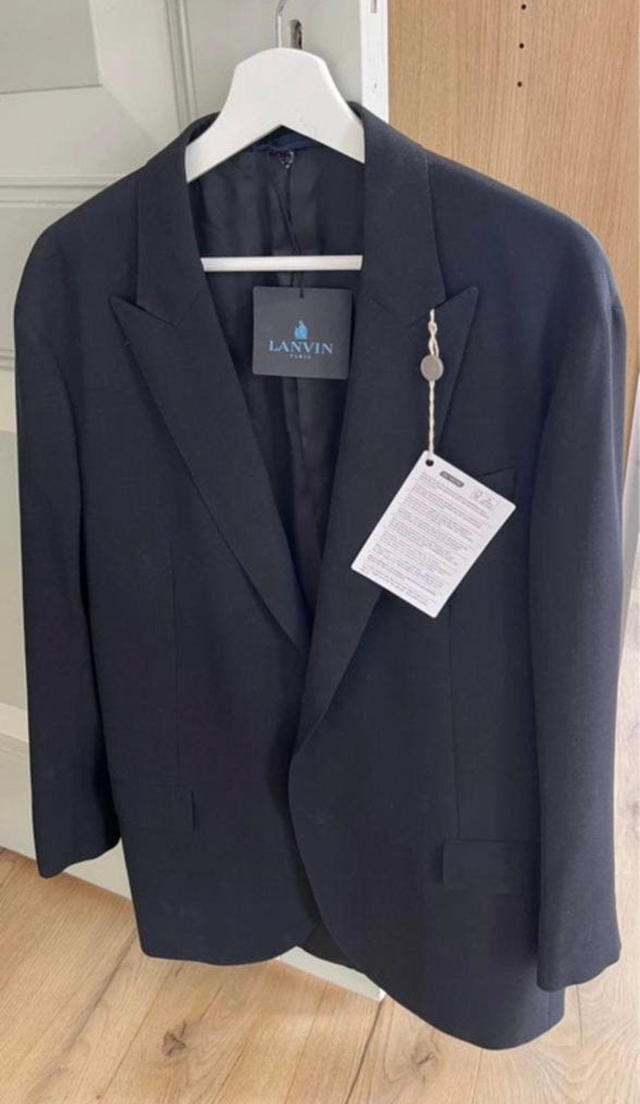 Heel donkerblauw wollen jasje van Lanvin maat 46, Ophalen of Verzenden, Zo goed als nieuw, Maat 46 (S) of kleiner, Blauw