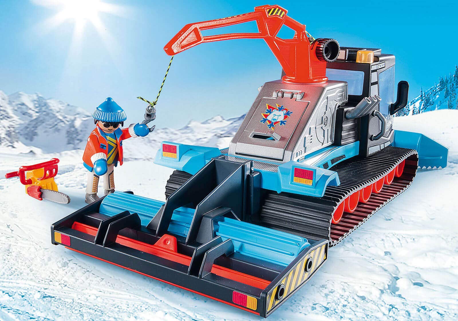 Playmobil Sneeuwschuiver 9500 - Compleet met figuur, Gebruikt, Complete set, Voertuig, Ophalen of Verzenden