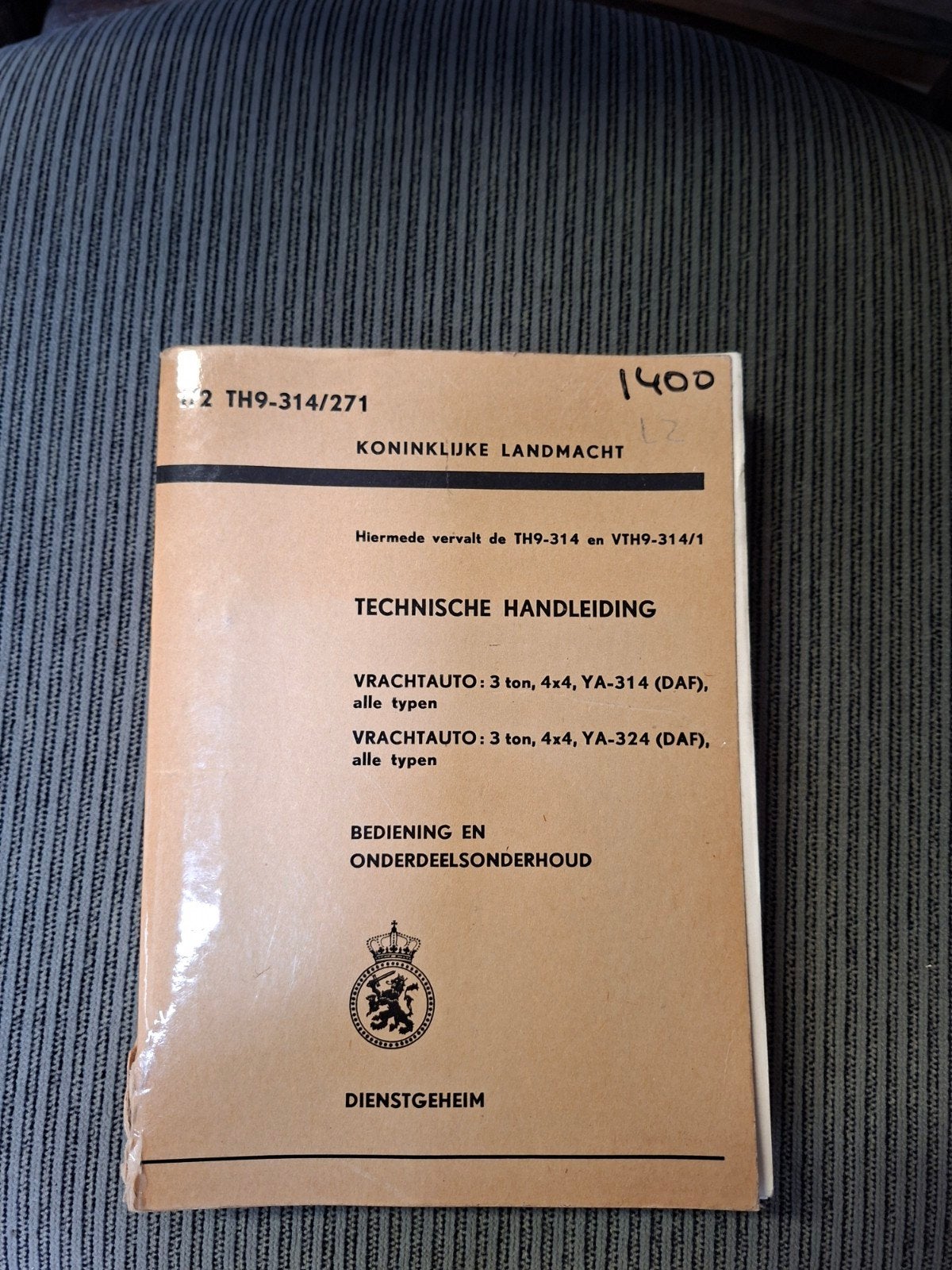 DAF YA-314/324 Technische Handleiding Koninklijke Landmacht, Ophalen of Verzenden