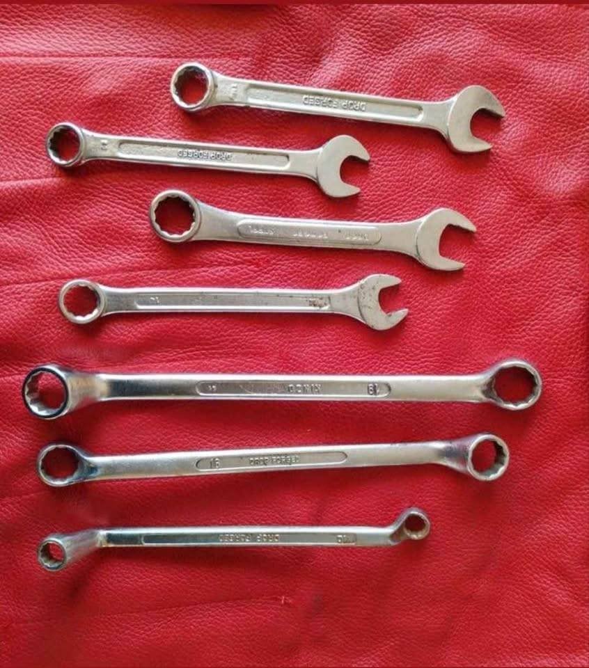 7 stuks ring- en steeksleutels Drop Forged, Ophalen of Verzenden, Gebruikt