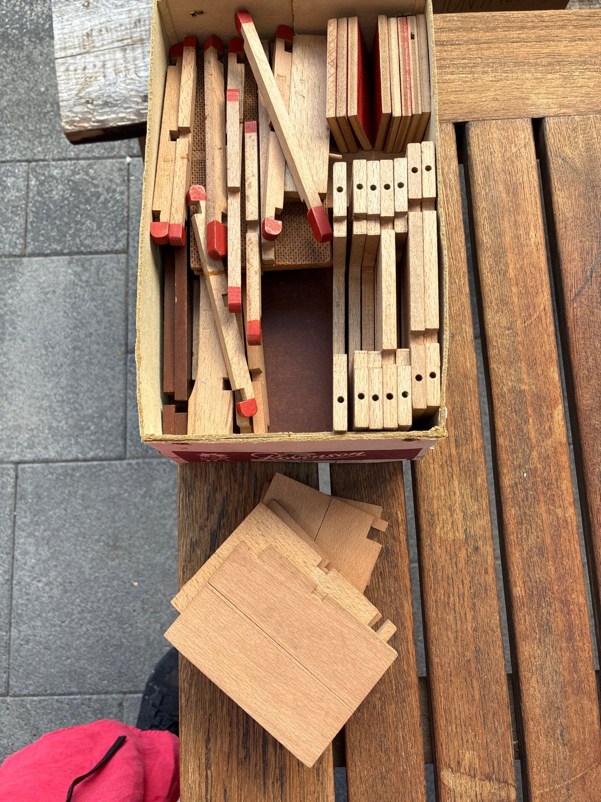 Vintage houten bouwblokken set - Pelikan, Ophalen of Verzenden, Gebruikt, Overige typen