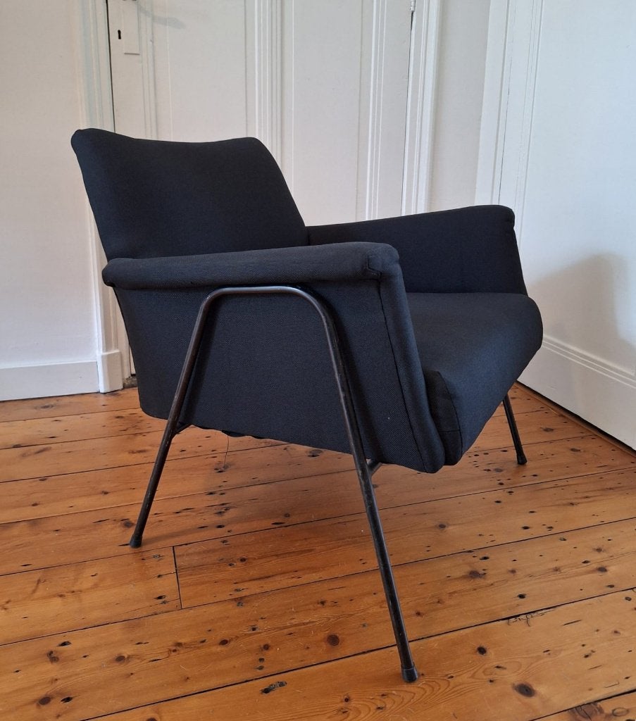 frans 50er jaren design fauteuil, Ophalen, Gebruikt, Zwart, Stof