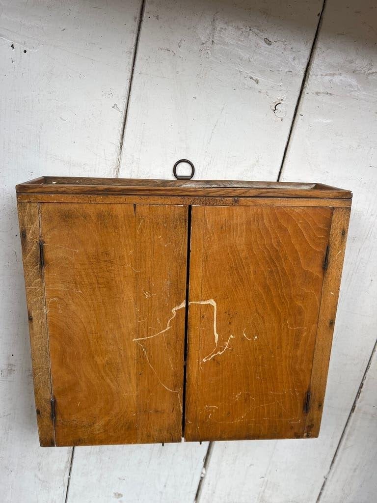 Vintage houten sleutelkastje, medicijnkastje, Ophalen