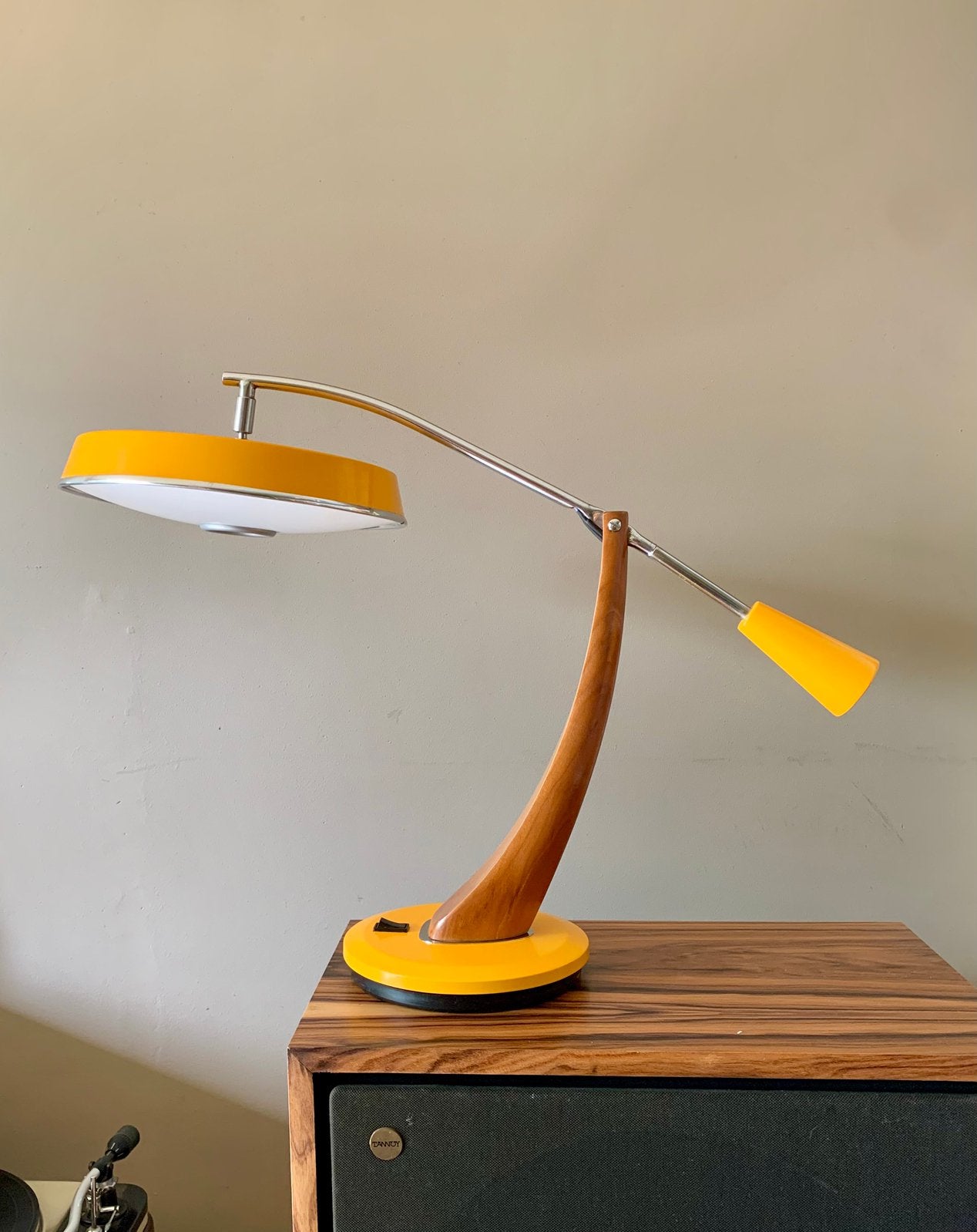 Vintage Fase president pendulo geel bureaulamp, Bureaulamp, Verstelbaar, Vintage, 60 cm