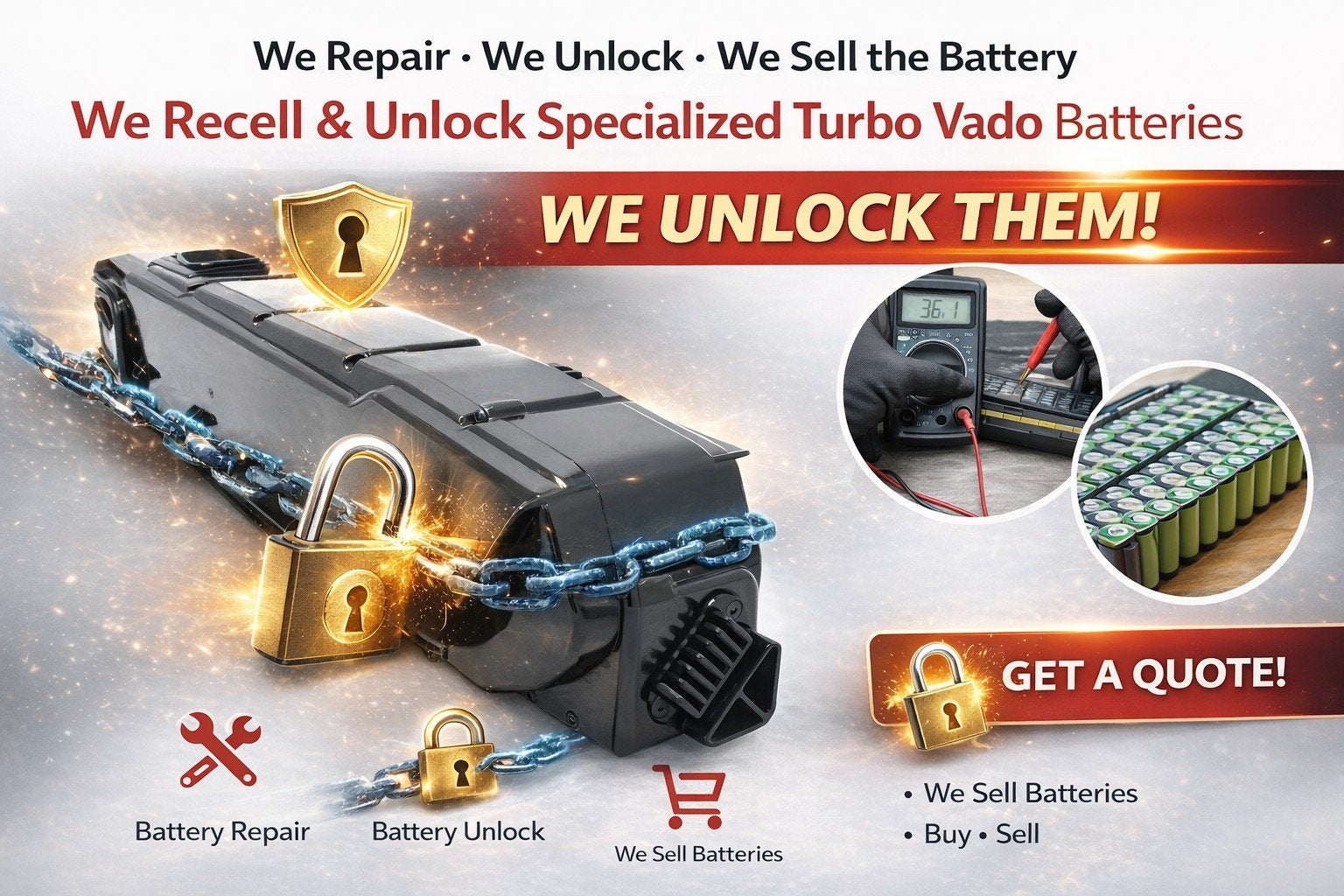 Specialized Turbo Vado E-bike Accu Reparatie & Unlock, Ophalen of Verzenden