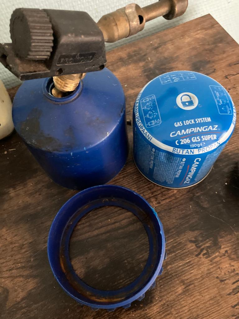 Gasbrander met volle fles, Ophalen of Verzenden