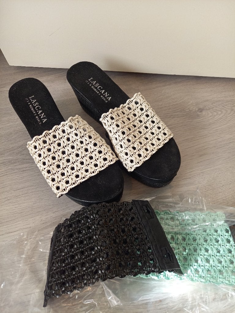 Lascana Slippers met verwisselbare banden, Slippers, Lascana, Zwart, Ophalen of Verzenden