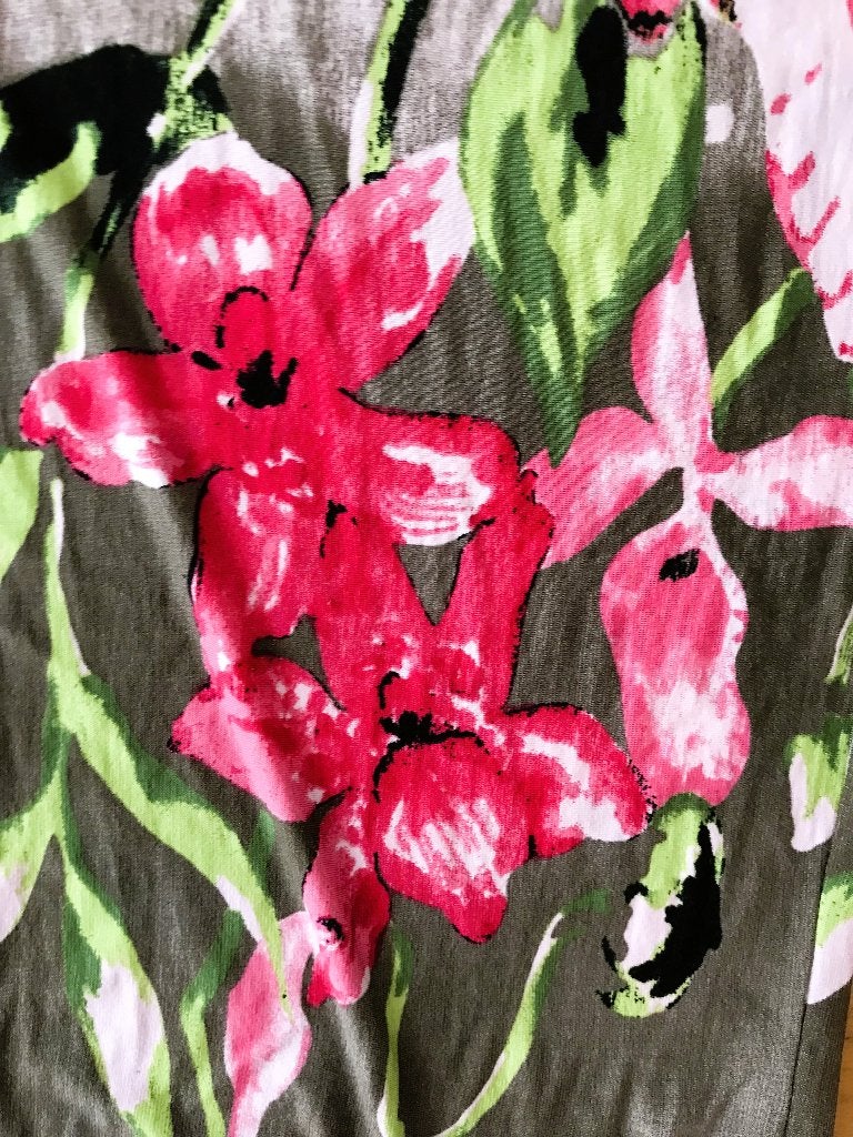 Kyra korte tuniek jurk Fleur L (42) Floral pink, Kleding | Dames, Verzenden, Maat 42/44 (L), Zo goed als nieuw, Knielengte
