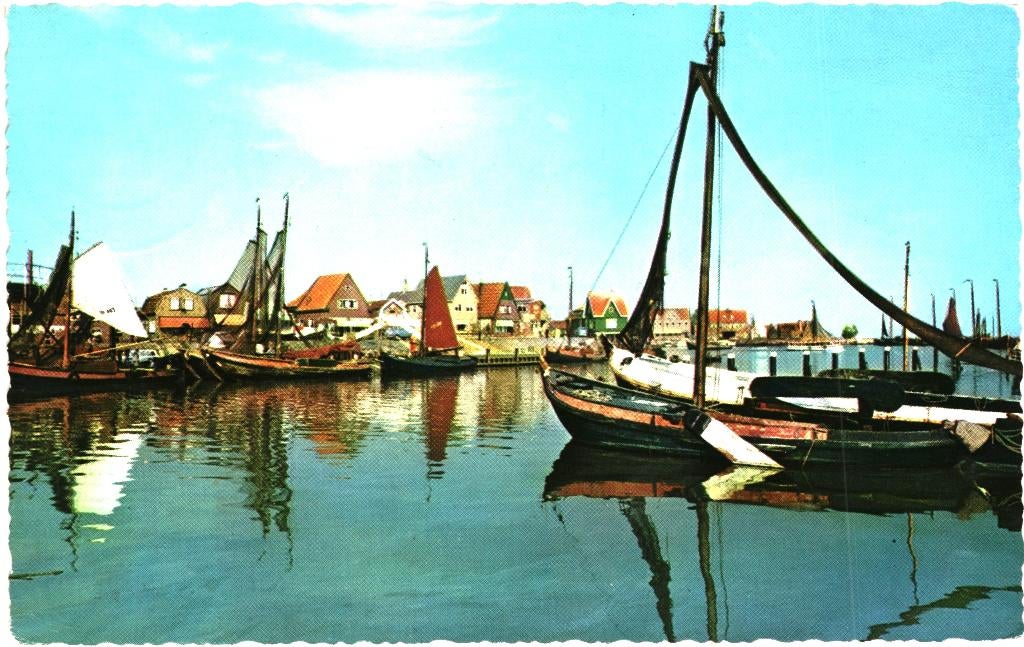 914372 Volendam NH 1969 Haven Gelopen met postzegel