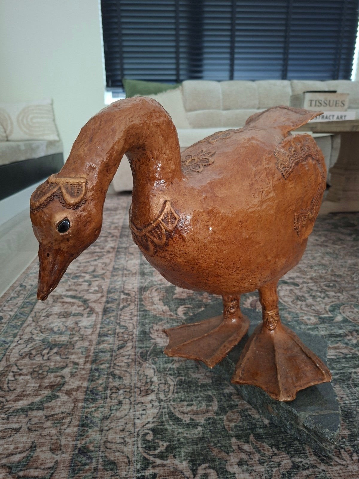 Sculptuur Decoratieve Gans Beeld Handgemaakt Kunstwe, Ophalen, Overige materialen, Overige stijlen, Zo goed als nieuw