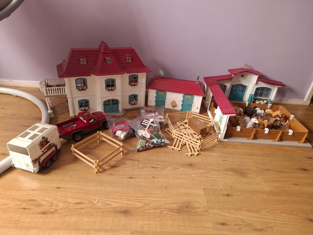 Grote Schleich Paardenstal & Huis Set - Compleet!, Ophalen, Gebruikt, Jongen of Meisje
