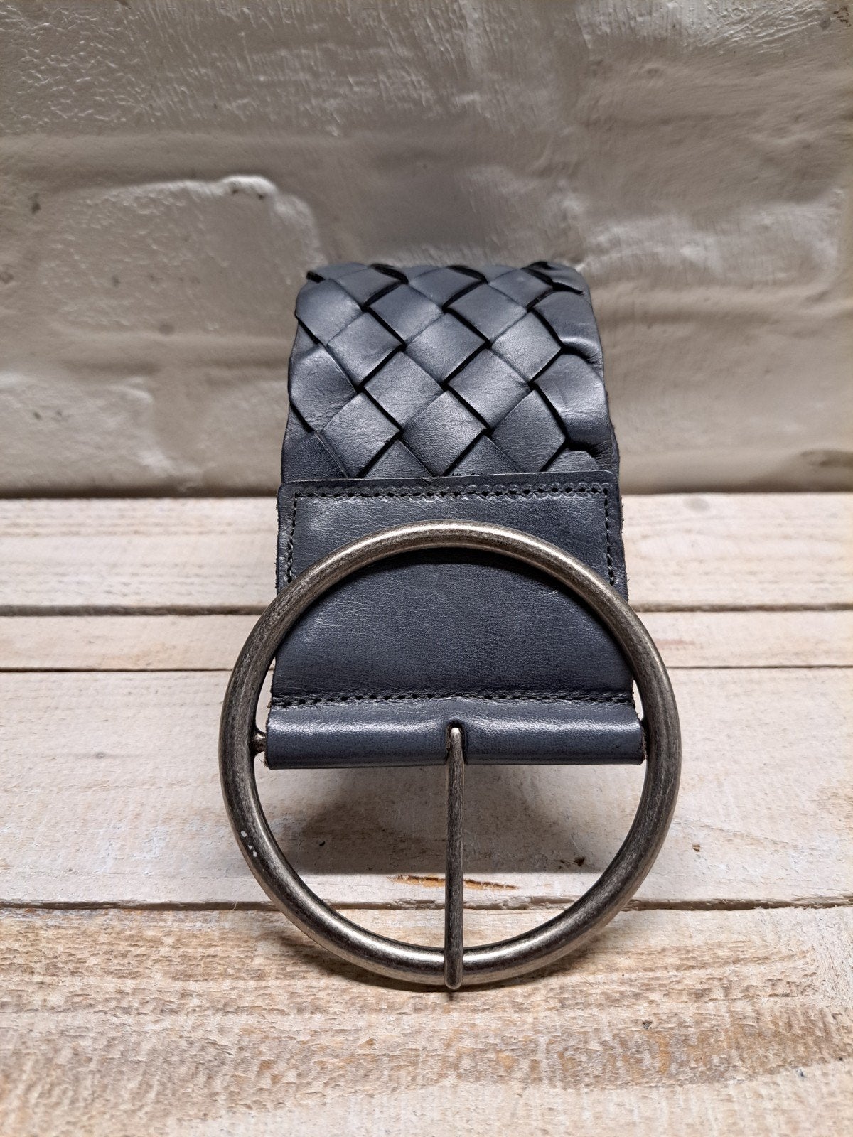Sam Brown gevlochten leren riem 95 x 8 cm, Kleding | Dames, Riemen en Ceinturen, Overige kleuren, 5 cm of meer, Verzenden, Echt leder
