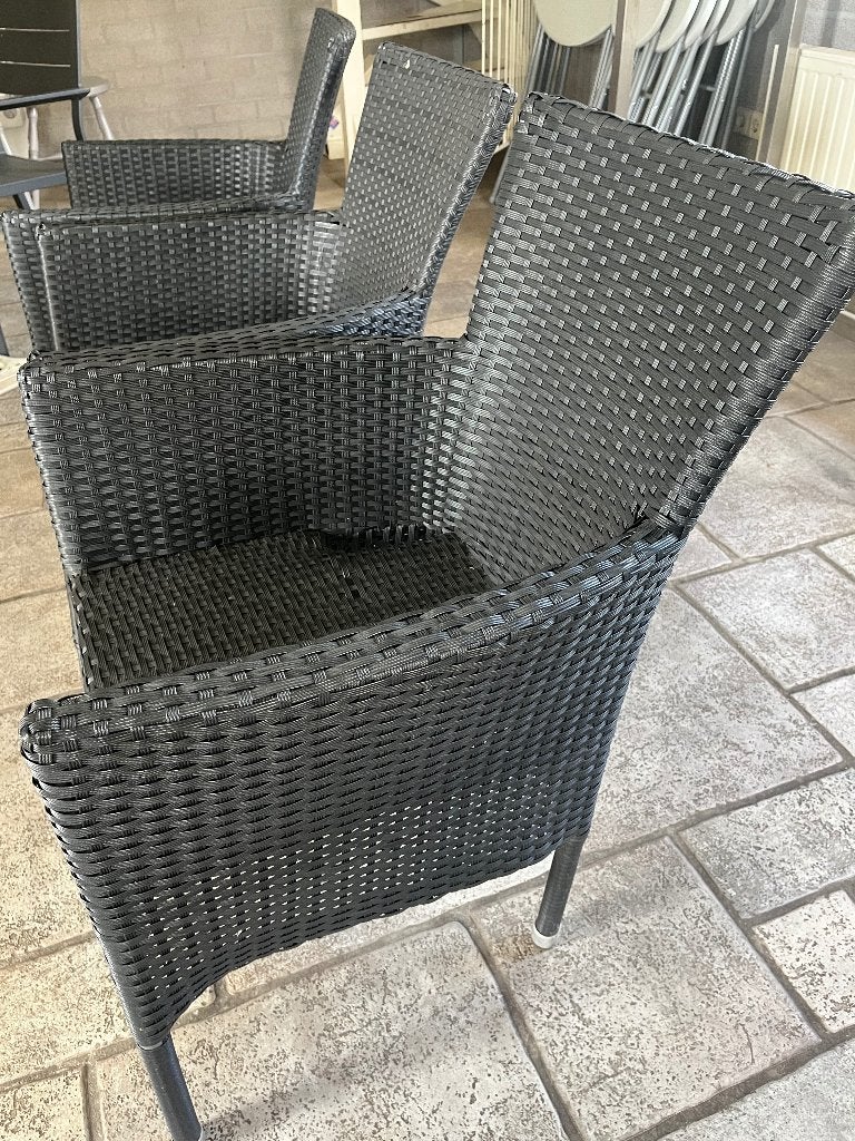 Tuinstoelen stapelbaar 4 stuks, Ophalen, Nieuw, Wicker, Stapelbaar