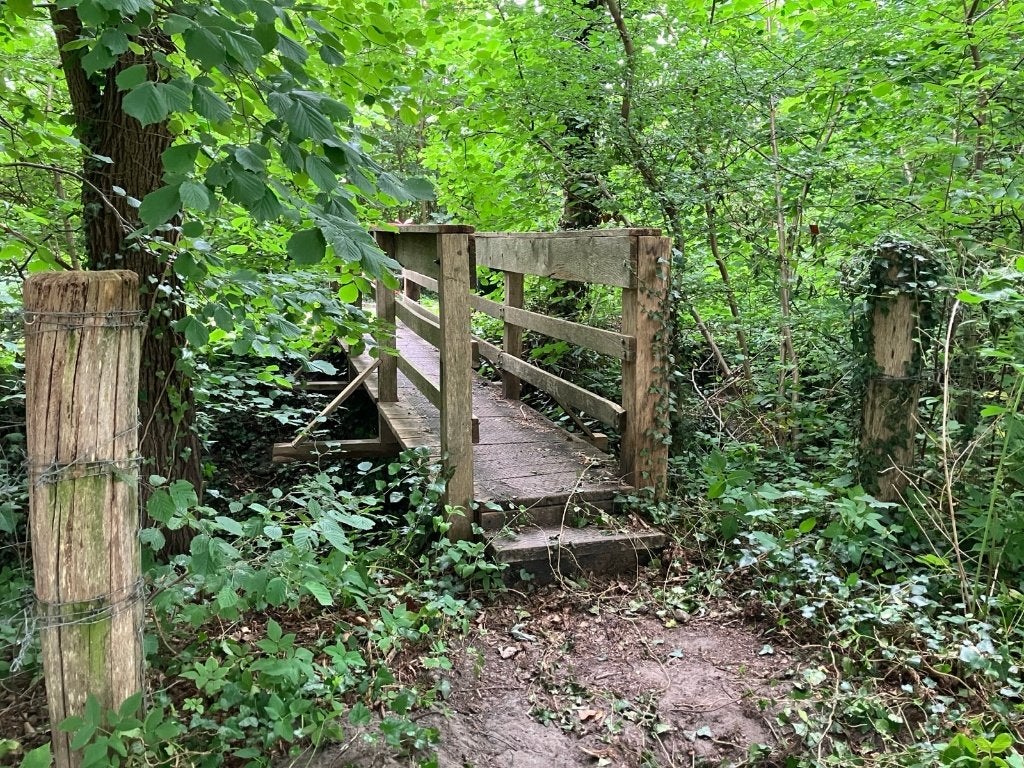 eikenhouten brug, Tuin en Terras, Ophalen, Gebruikt