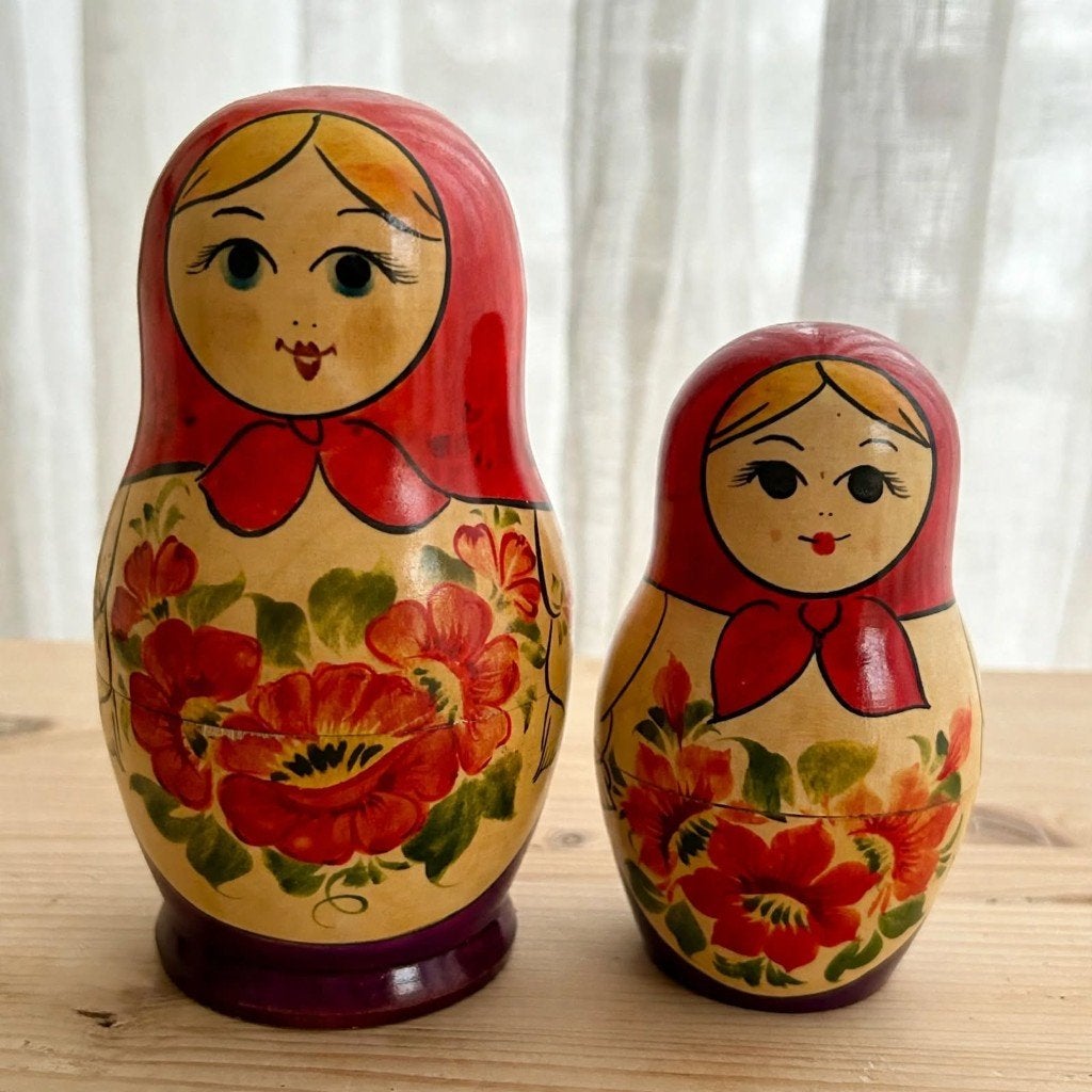 Vintage Russische Matroesjka Baboesjka - Set van 2, Verzamelen, Ophalen of Verzenden, Zo goed als nieuw