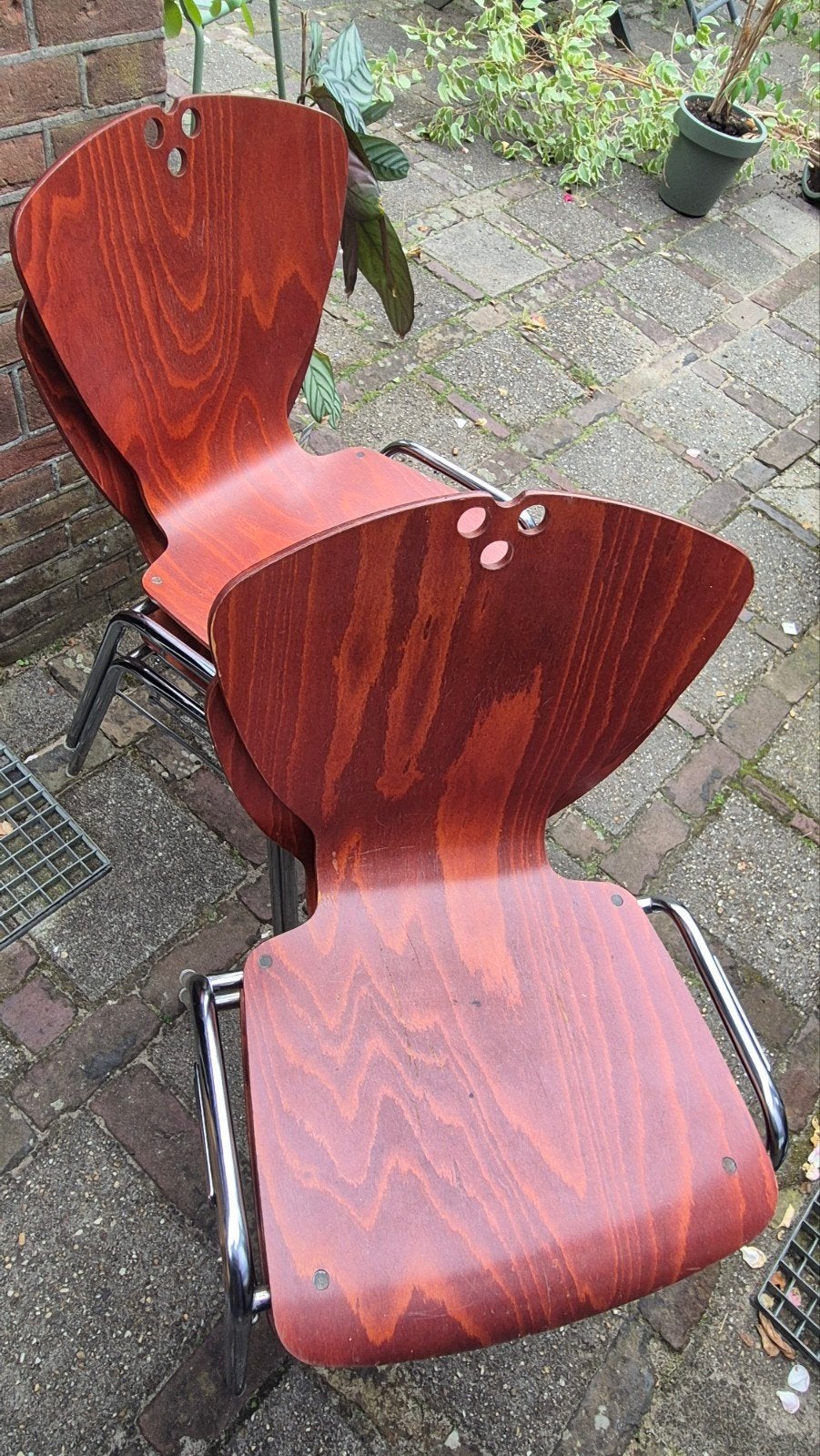 4x Zeitler Vlinderstoel - Vintage Design Stoelen, Huis en Inrichting, Stoelen, Ophalen, Gebruikt, Overige kleuren, Vier