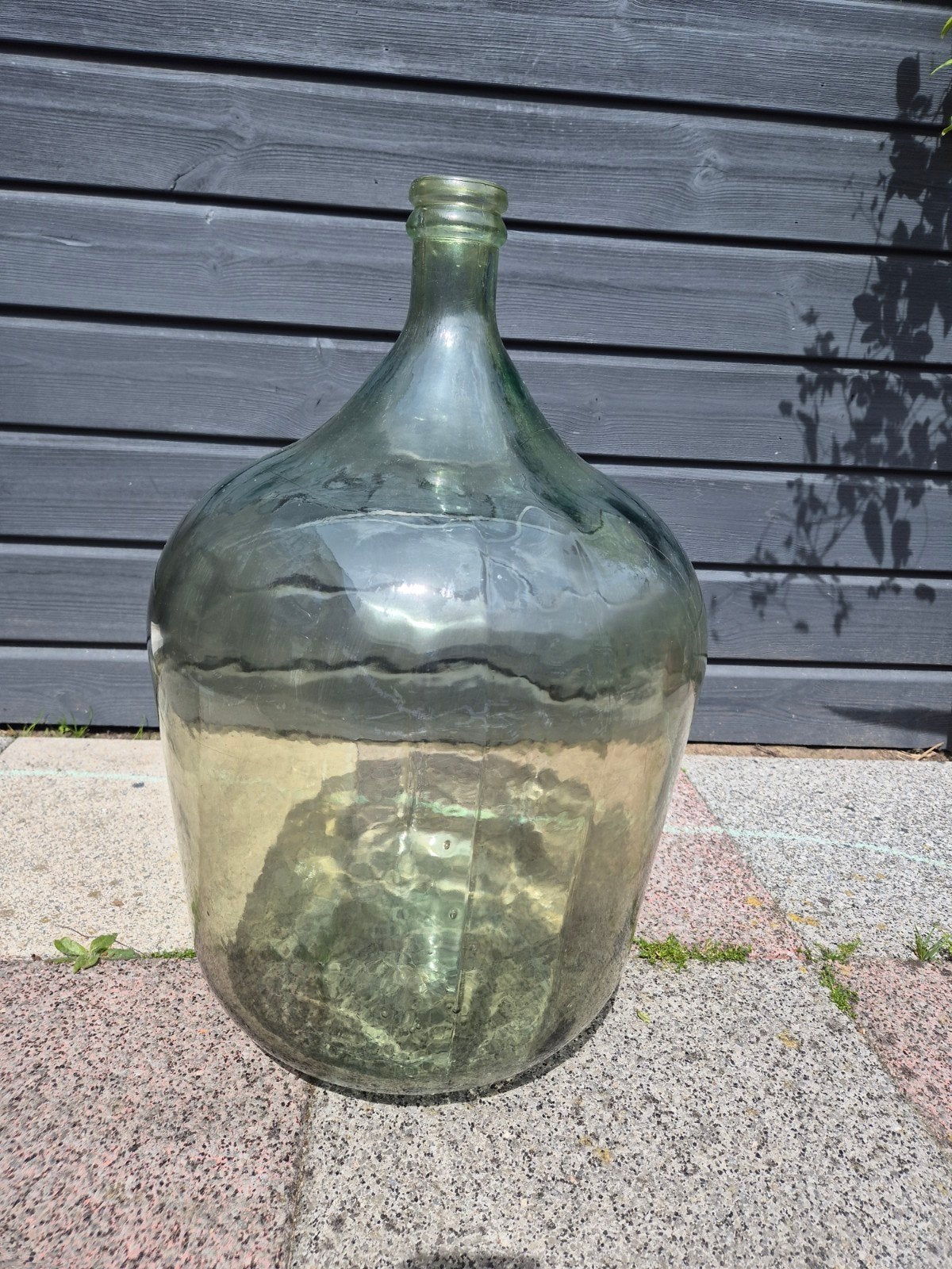 Grote glazen fles / mandfles, ca. 58cm hoog, 30cm diameter, Ophalen