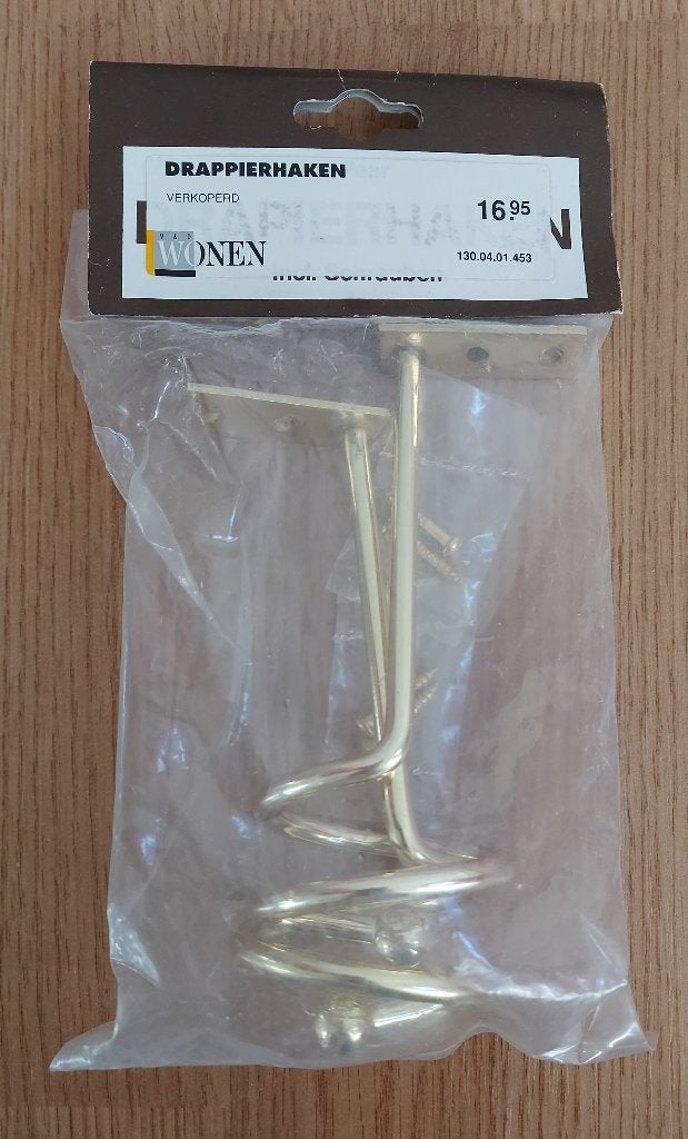2 verkoperde drapeerhaken voor gordijndecoratie, Ophalen of Verzenden, Nieuw