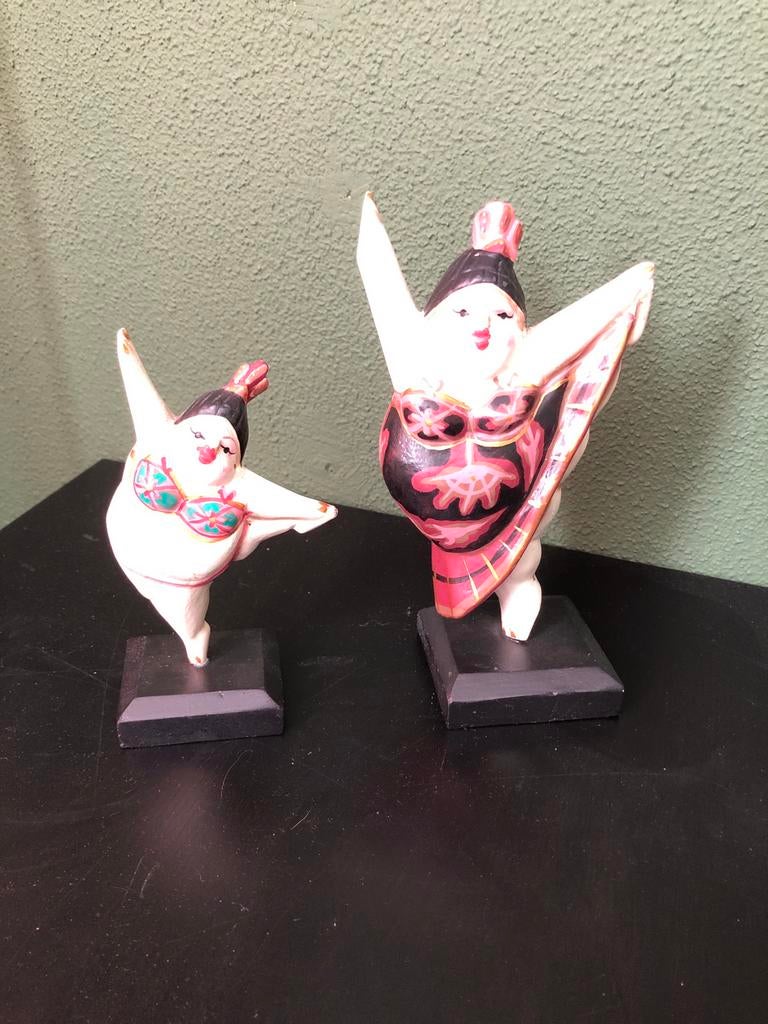 houten ballerina's.  Indonesië novica, Verzamelen, Ophalen of Verzenden, Gebruikt, Mens