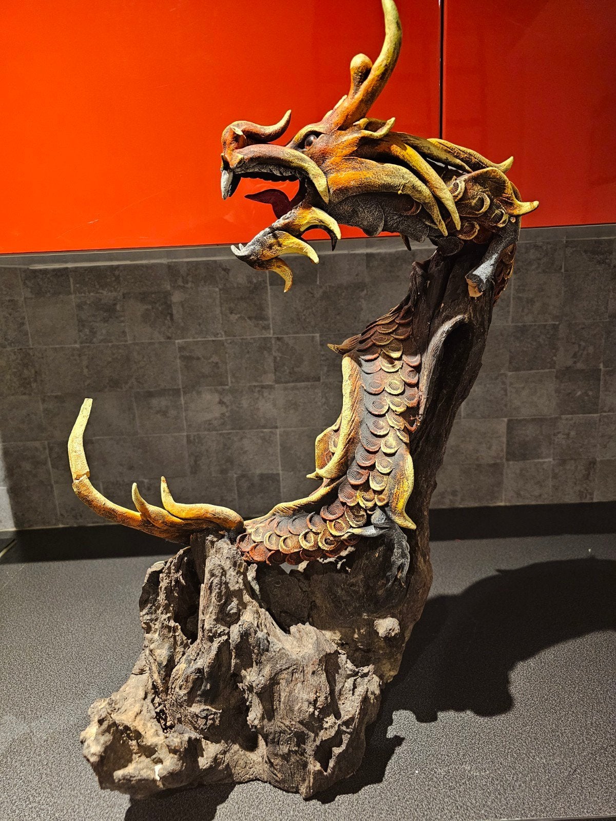 Handgesneden Houten Draak - 76 cm, Ophalen of Verzenden