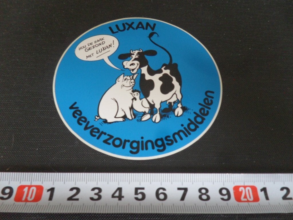 sticker LUXAN  Veeverzorgingsmiddelen Hou de zaak gezond, Ophalen of Verzenden, Zo goed als nieuw