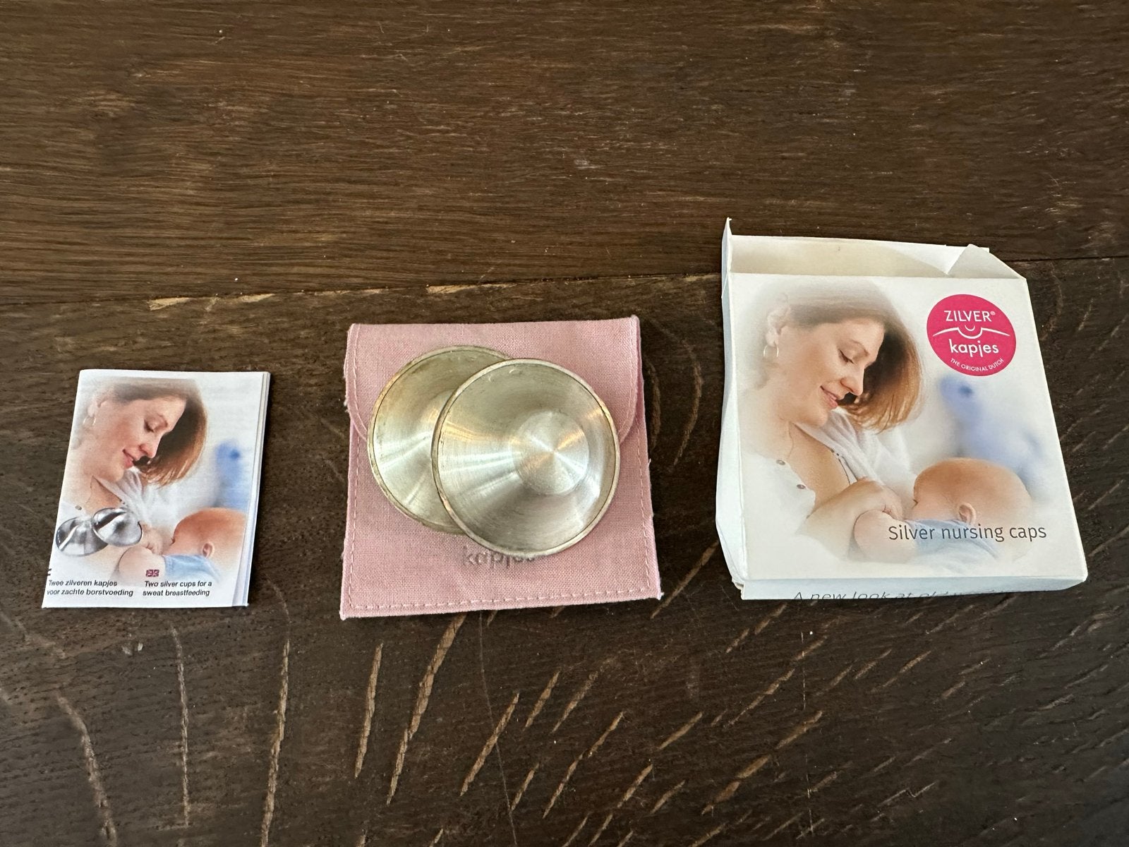 Zilverkapjes XL voor borstvoeding - Zilveren tepelhoedjes, Ophalen, Zo goed als nieuw