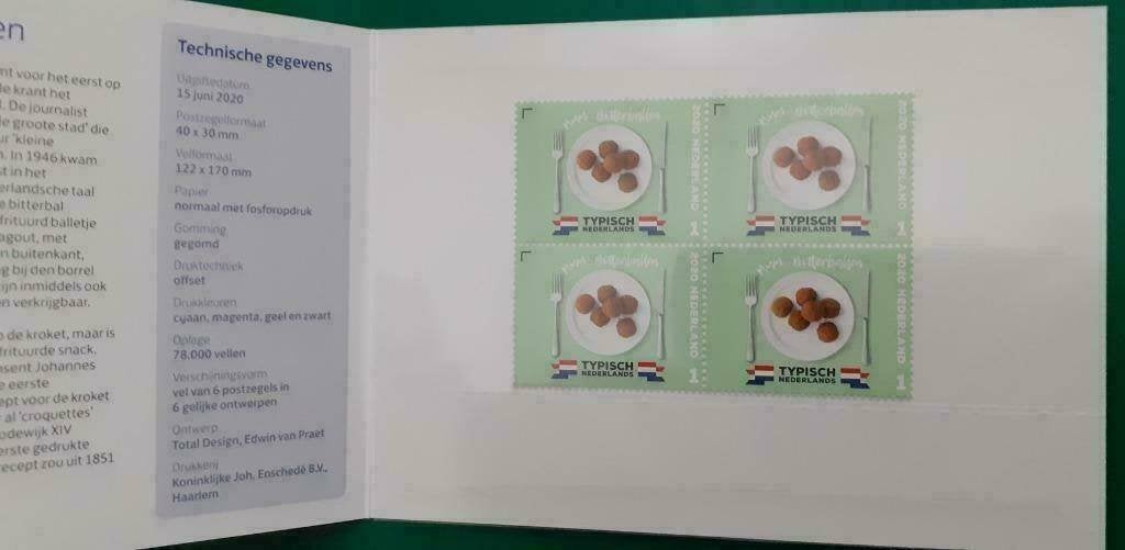 Postzegelmapje 616 - Typisch NL Bitterballen, Verzenden, Na 1940, Postfris