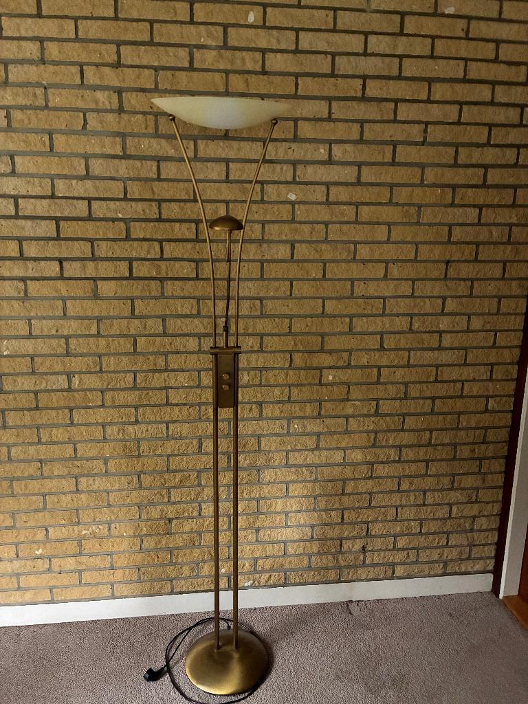 Staande schemerlamp, Huis en Inrichting, Lampen | Vloerlampen, Ophalen, Gebruikt, Glas, 150 tot 200 cm
