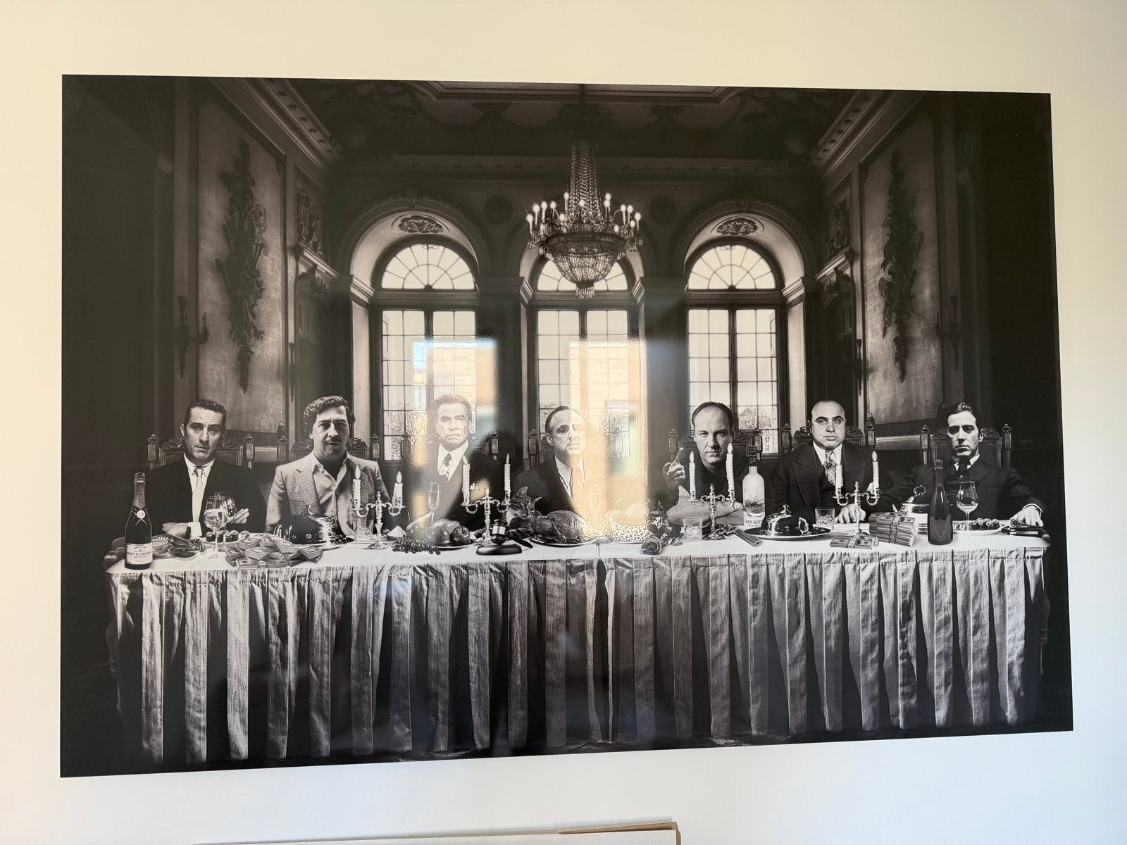 Zwart Wit Schilderij The Last Supper, Huis en Inrichting, Woonaccessoires | Schilderijen, Tekeningen en Foto's, Ophalen, 125 cm of meer