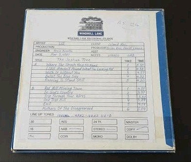 U2 The Joshua tree 1987 Production Mastered Windmill tape, Ophalen of Verzenden