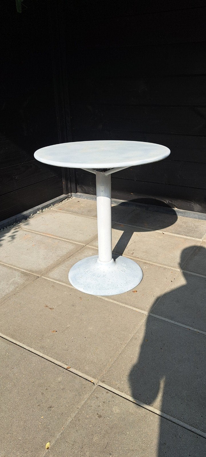 Witte ronde bistrotafel, Minder dan 50 cm, Gebruikt, Rond, Tot twee personen